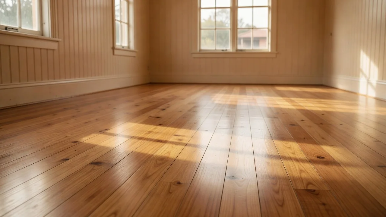 A cupped timber floor in a Brisbane home after water damage